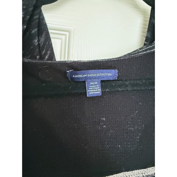 American Eagle Vintage Sheer Lightweight Hooded Cardigan Medium Y2K Vintage Goth - Picture 4 of 5